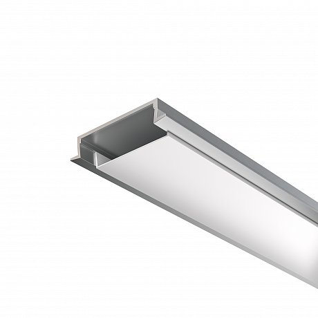 Алюминиевый профиль встраиваемый с накладным фланцем 30x6 (Серебро, 2 м), ALM-3006-S-2M 632018