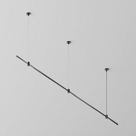 Готовая конструкция прямая на тросовых подвесах Hang без светильников и блока питания, черный