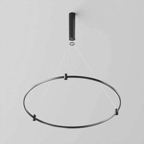 Готовая конструкция круглая D800мм c основанием под блок питания без светильников и блока питания, черный