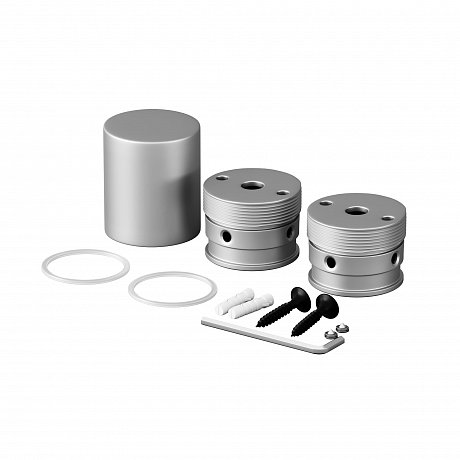 Набор для вертикального накладного монтажа круглого неона 360° D18 серебро