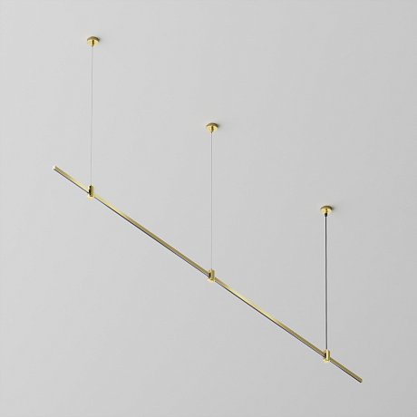 Готовая конструкция прямая на тросовых подвесах Hang без светильников и блока питания, латунь