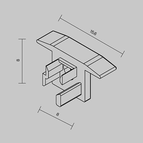 Комплект заглушек (для профиля ALM-0808-S-2M) 2 шт. 642084