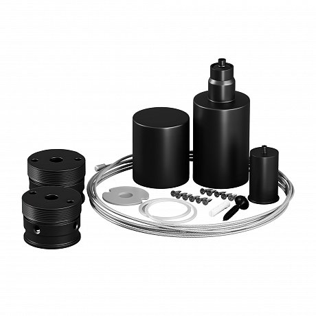 Набор для вертикального подвесного монтажа круглого неона 360° D25 черный