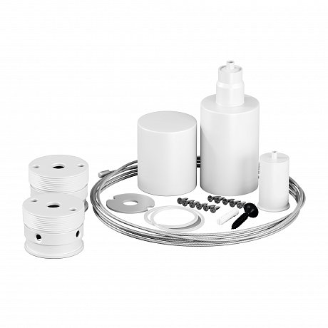 Набор для вертикального подвесного монтажа круглого неона 360° D25 белый