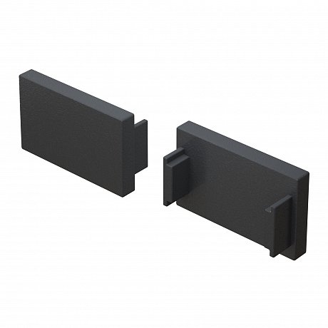 Заглушка для накладного/встраиваемого шинопровода, 2 шт. Basity, черный