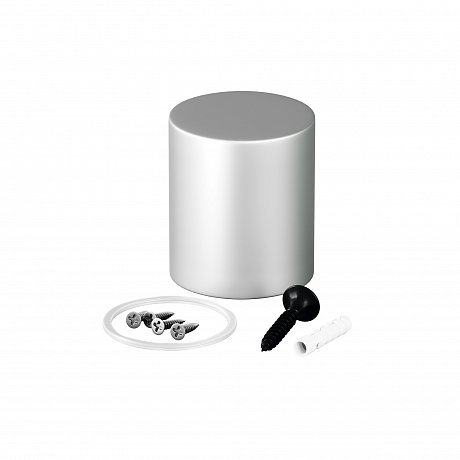 Торцевая металлическая заглушка для круглого неона 360° D25 серебро