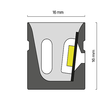 Гибкий неон 16х16 24В 10Вт/м 4000K IP67 10м (боковой изгиб)