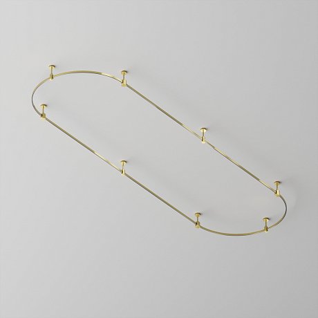 Готовая конструкция овальная 4,5 м на жестких подвесах Short H124мм без светильников и блока питания, латунь