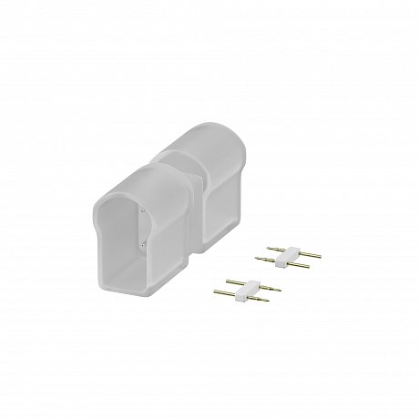 Двусторонний коннектор (выход прямой) для гибкого неона 220В 25х13 мм