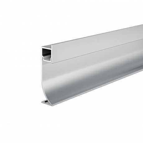 Алюминиевый профиль плинтус 53x14 (Серебро, 2 м), ALM-5314-S-2M