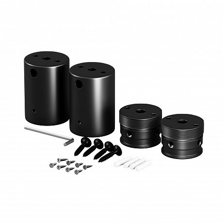 Набор для двухстороннего накладного монтажа круглого неона 360° D25 черный